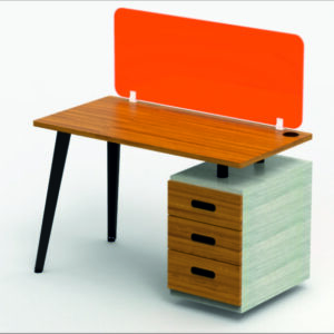 Quadra - Single Workspace With Cabinet